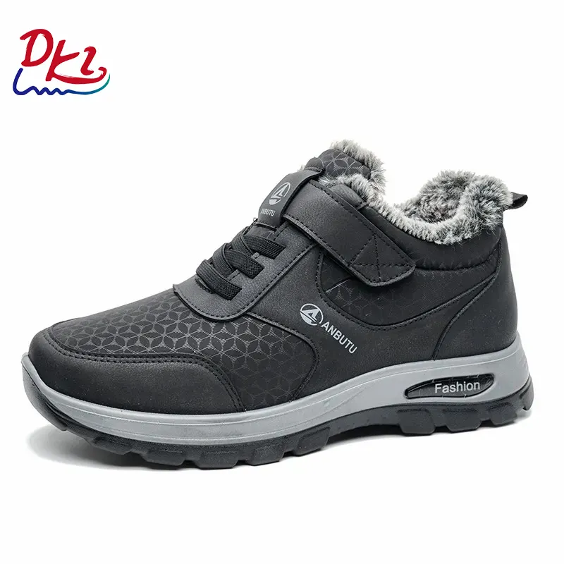 Best selling winter warm plush cold-resistant men snow shoes Men's plush thickened short walking snow boots