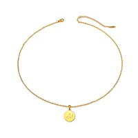 Collar con Colgante de Acero Inoxidable con Caligrafía Religiosa Simple de Alá, Joyería Musulmana Islámica Árabe, Venta al por Mayor para Mujeres, Eid Ramadán