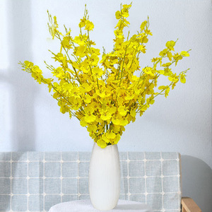 Fleur artificielle d'orchidée jaune en soie, 100cm-200cm, décoration intérieure - Product Image 4
