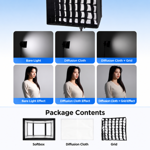 Panneau lumineux LED avec grille Softbox pour la photographie, l'enregistrement vidéo, le <span class=keywords><strong>studio</strong></span>, les portraits, la diffusion en direct, les créateurs de contenu - Product Image 6