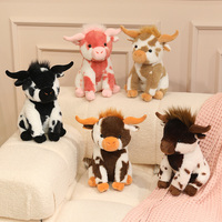 Peluche personnalisée OEM/ODM de 30 cm, vache des Highlands brodée, jouets en peluche, vache des Highlands écossaise