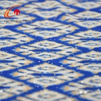 4 Way Stretch 95% polyester 5% Spandex tissu tricoté 118D * 20D Fdy tissu imprimé avec paillettes brillantes pour robe de danse