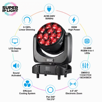 Projecteur LED mobile RVBW 12x40W 4.5~45 °   Zoom DMX RDM Lumière de scène pour discothèque et mariage