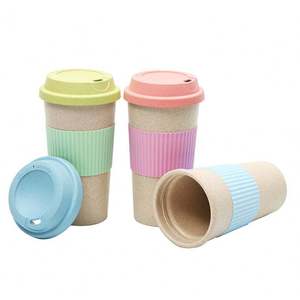 Vaso de Café Ecológico 100% Biodegradable, Color Beige, Vaso Reutilizable de Fibra de Bambú Biodegradable con Logotipo - Product Image 1