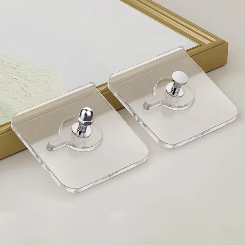 20-Pack Clear Wall Hooks – Heavy Duty Sticky Hangers For Pictures, Clocks (6kg Hold)