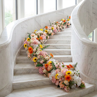 Chemin de table floral moderne de luxe de haute qualité et toile de fond murale en fleurs artificielles en soie - Décoration durable pour mariage et banquet F-FR003