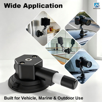 Support de caméra d'action pour moto, ventouse robuste de 3 pouces avec pompe manuelle pour pare-brise et casque
