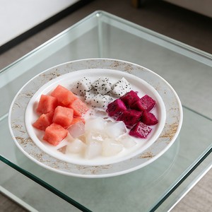 Assiette jetable haut de gamme légère en PS blanc, style moderne, bord marbré doré, <span class=keywords><strong>vaisselle</strong></span> pour fêtes et traiteur - Product Image 3