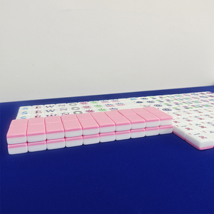 2 lớp màu hồng Acrylic 160 mahjong gạch với hộp hình chữ nhật máy tính để bàn lucite mahjong trò chơi thiết lập - Product Image 4