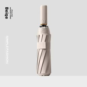Paraguas de Viaje Plegable de 3 Secciones, Diseño Clásico Resistente al Viento, de Aluminio y Fibra de Vidrio, Apertura Manual, Doble Uso, 190T, 10 Varillas - Product Image 1