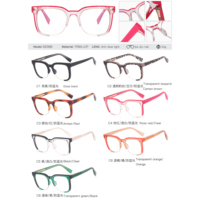 82088 Montures de lunettes optiques anti-lumière bleue tendance en acétate, style carré, pour femmes, lunettes de vue TR90