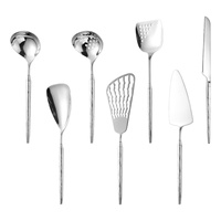 Jianyi – Ensemble d'ustensiles de cuisine miniatures de luxe en acier inoxydable 304 résistant à la chaleur, cuillère de service épaissie et louche à soupe à motif tourbillon