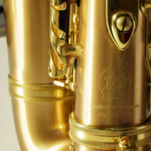 Saxophone ténor professionnel Huayun Musical Instruments, corps en bronze doré, tube de col en cuivre blanc - Product Image 2