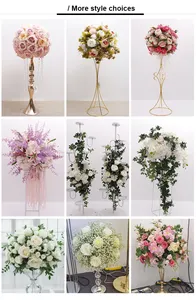 매우 저렴한 웨딩 테이블 장식용 인공 꽃 공 흰색 꽃 공 장식 꽃