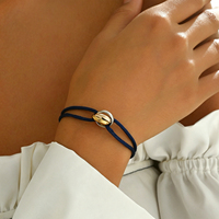 Pulsera Ajustable de Acero Inoxidable Satinado con Rosa, Oro de 18K, 3 Anillos, Joyería de Moda, Cable de Alambre Enlazado, Regalo para Mujeres y Hombres