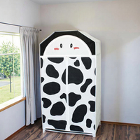 WUHUAN Armoire de rangement pliable portable en tissu non tissé pour enfants, motif dessin animé