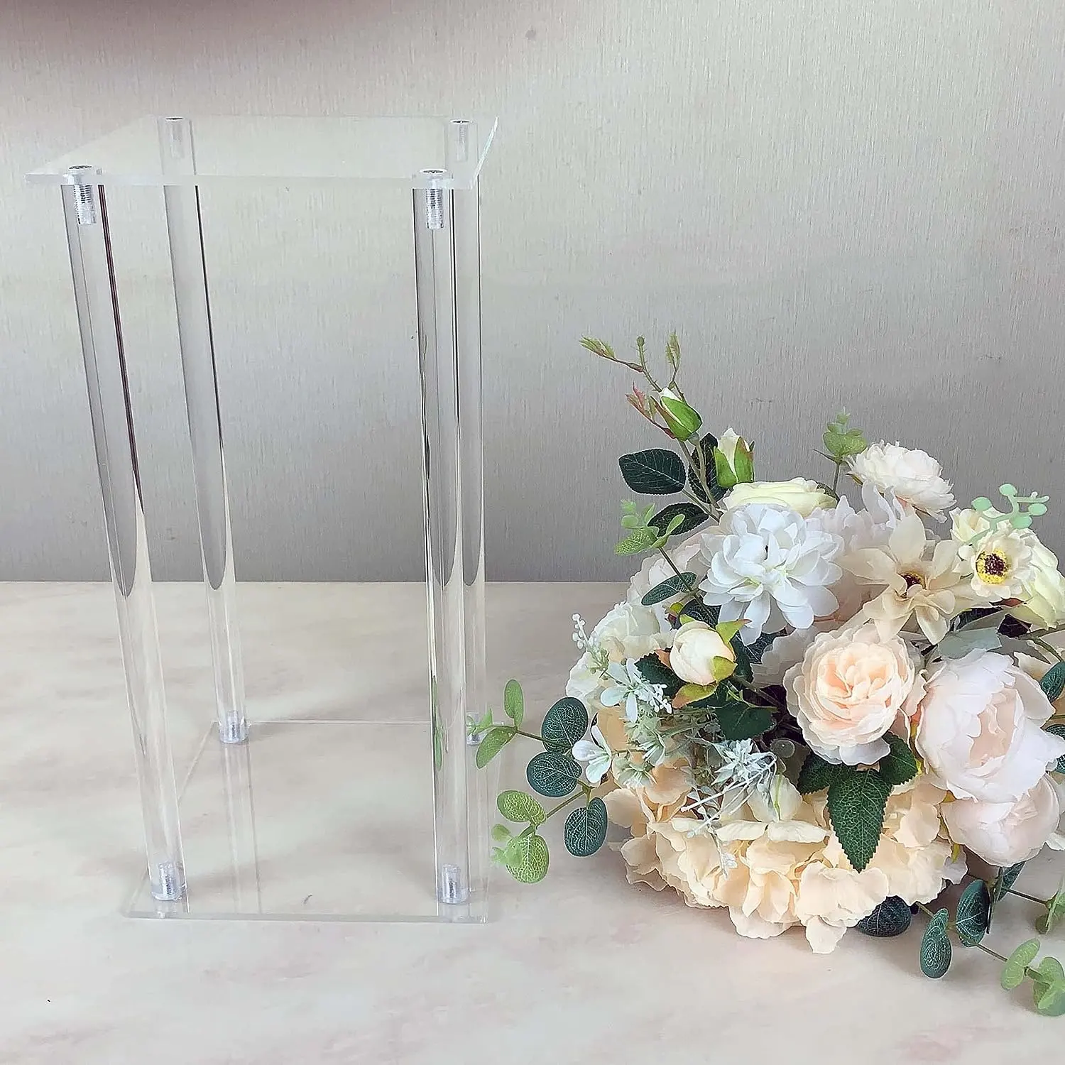 60/80/100 cm présentoir cristal scène pilier acrylique mariage pièce maîtresse fleur support pour Tables