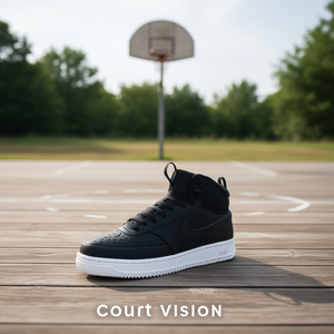 Zapatillas Nike Court Vision Mid Negras/Negro Fantasma para Hombre, Suela de Goma, Parte Superior de Cuero Sintético, Vietnam - Product Image 2