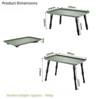 Table d'accessoires d'extérieur portable PT67088 Kit de stockage de matériel de pêche à la carpe avec fonction de levage pour petits accessoires