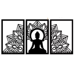 Tenture murale spirituelle traditionnelle avec des symboles culturels et des œuvres d'art décoratives en métal pour les espaces de vie du fournisseur indien - Product Image 5