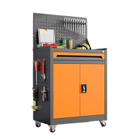 Chariot à outils roulant en acier de marque Tanyan, armoire à outils robuste avec tiroirs et panneau perforé pour la réparation automobile