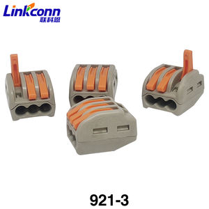 การเชื่อมต่อโดยไม่ต้องใช้เครื่องมือสายไฟ3ขาขั้วต่อสายไฟแบบเร็วอุปกรณ์เสริมประเภทคันโยกง่าย921-3 P cUL จดทะเบียน - Product Image 1