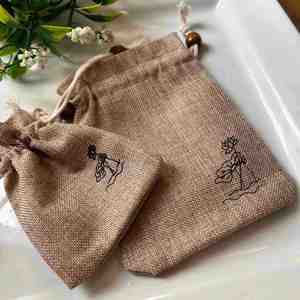 Personalized Burgundy Velvet <b>Drawstring</b> Bags - Custom Logo Mini <b>Pouches</b> for Weddings - Product Image 1