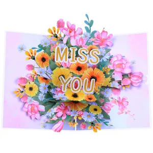 Cartes de voeux pop-up 3D Miss You <span class=keywords><strong>en</strong></span> papier pour toutes occasions <span class=keywords><strong>en</strong></span> <span class=keywords><strong>ligne</strong></span> merci Vente <span class=keywords><strong>en</strong></span> gros Nouveau Design - Product Image 3