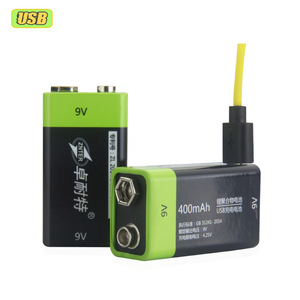 Zhuonite 9V Rechargeable Battery 400mAh USB Charging For Multimeter And Electronic Devices - Product Image 1