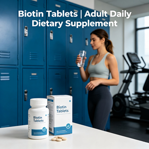 Tabletas <span class=keywords><strong>de</strong></span> Biotina, Suplemento Dietético Natural |   Apoya la Salud del Cabello, la Piel y las Uñas, Sin Conservantes, Uso Diario para Adultos - Product Image 2