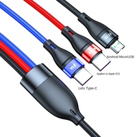 Câble de charge rapide Knt-world 40W/65W Type-C TPE trois-en-un 5A USB en cuivre étamé pour écouteurs