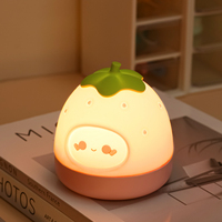 Peervormig nachtlampje Leuke cartoon-sconce USB oplaadbare sfeerlamp Draadloos draagbaar ornament Nachtkastje Slaaplampje