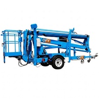 Plateforme élévatrice hydraulique OFY 200KG 24M avec nacelle pour personnel, multi-carburant, remorquable, nacelle télescopique, rotation 360°, certifiée CE