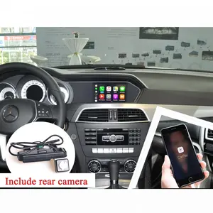 Autoradio android 10 W204, <span class=keywords><strong>CarPlay</strong></span> sans fil, Interface de voiture, système de recul, avec caméra de recul, pour <span class=keywords><strong>Mercedes</strong></span> classe A/B/C/E/GLK/GLA/ML/NTG4.5 - Product Image 1