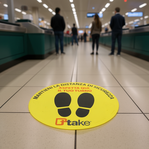 TTAKE สติ๊กเกอร์ติดพื้น ระยะห่างเพื่อความปลอดภัย รอที่นี่ PVC - Product Image 3