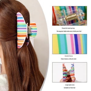 Pinza de Pelo con Diseño de Tiburón a Rayas Coloridas, Accesorio para Peinados, Hecha a Mano, para Mujer, Nueva Llegada 2026 - Product Image 2