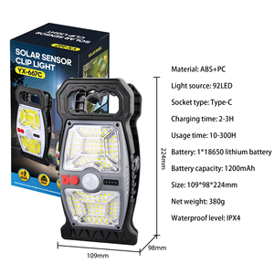 New Solar <b>LED</b> Garden Clip <b>Light</b> <b>Motion</b> <b>Sensor</b> Super Bright Garden Wall <b>Light</b> Emergency Camping Lighting - Product Image 6