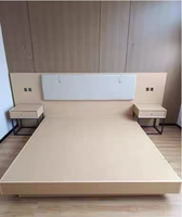 Ensemble de chambre d'hôtel modulaire au design contemporain, finition mélamine, lit California King, socle de qualité E1 - Usage commercial