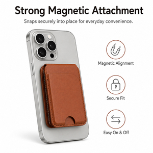 กระเป๋าสตางค์แม่เหล็กแบบแฮนด์ฟรี MagSafe พรีเมียม หนังพับได้ ที่ใส่บัตรแม่เหล็ก รองรับการใช้งานมั่นคงสำหรับ <span class=keywords><strong>iPhone</strong></span> 17 16 15 14 <span class=keywords><strong>13</strong></span> 12 ซีรีส์ - Product Image 4
