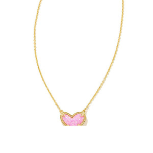Collana alla <span class=keywords><strong>Moda</strong></span> KS New Love in Acciaio Inossidabile Placcato Oro 18K per Donne, Catena <span class=keywords><strong>con</strong></span> Ciondolo a Cuore in Pietra Naturale - Product Image 2