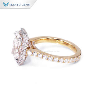 Bague Tianyu personnalisée avec diamants certifiés IGI, 2 carats, 3 carats, <span class=keywords><strong>or</strong></span> jaune 14 carats, diamant de laboratoire cultivé en CVD, taille radiant, bague de fiançailles pour femmes - Product Image 2