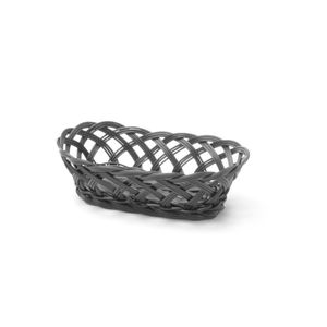 HENDI <b>Black</b> Oval <b>Serving</b> <b>Trays</b> with Woven Edges 225x130x55mm - Product Image 1