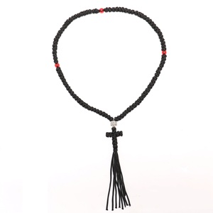 <span class=keywords><strong>Collana</strong></span> del <span class=keywords><strong>rosario</strong></span> con corda di preghiera ortodossa fatta a mano con 100 nodi monaci monastici per cristiani brojanica komboskini nappe - Product Image 4