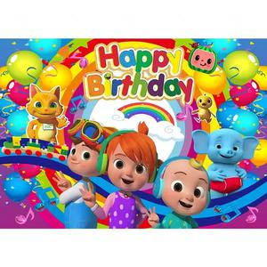 Fondo de Cumpleaños con Diseño de Dibujos Animados de <span class=keywords><strong>JJ</strong></span> Melon, Decoración para Fiesta de Cumpleaños de Niños y Niñas - Product Image 6