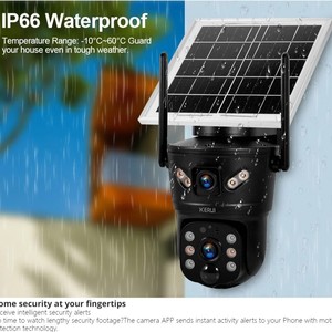 Caméra de surveillance extérieure solaire Kerui, panneau 5,5 W, WiFi 4G, étanche, vision nocturne, capteur de mouvement PIR - Product Image 5