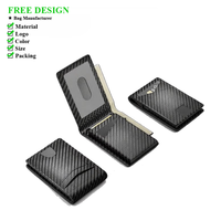 Dompet Minimalis Lipat Dua Anti RFID dengan Kancing Logam, Slot Uang, Jendela ID, Kantong Depan untuk Kartu Kredit - Ukuran Pendek, Cocok untuk Hadiah
