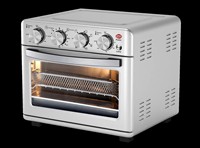 Four à toaster et friteuse à air électrique de comptoir en acier inoxydable avec panier de friture à air, grille et plaque de cuisson pour la cuisine domestique