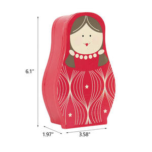 Boîte cadeau rigide en forme de poupée matryoshka avec impression couleur intégrale, boîte en papier irrégulière unique pour l'emballage de chocolats et de bonbons - Product Image 1