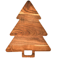 Planche à découper en bois d'acacia en forme de sapin de Noël, design Art Déco, faite à la main, plateau de service pour charcuterie de Noël, cuisine du Shandong
