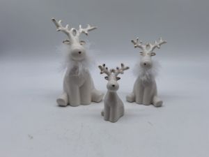 Adorno Navideño <span class=keywords><strong>de</strong></span> <span class=keywords><strong>Reno</strong></span> <span class=keywords><strong>de</strong></span> Cerámica, Decoración para el Hogar, Figura Decorativa para Mesa - Product Image 4